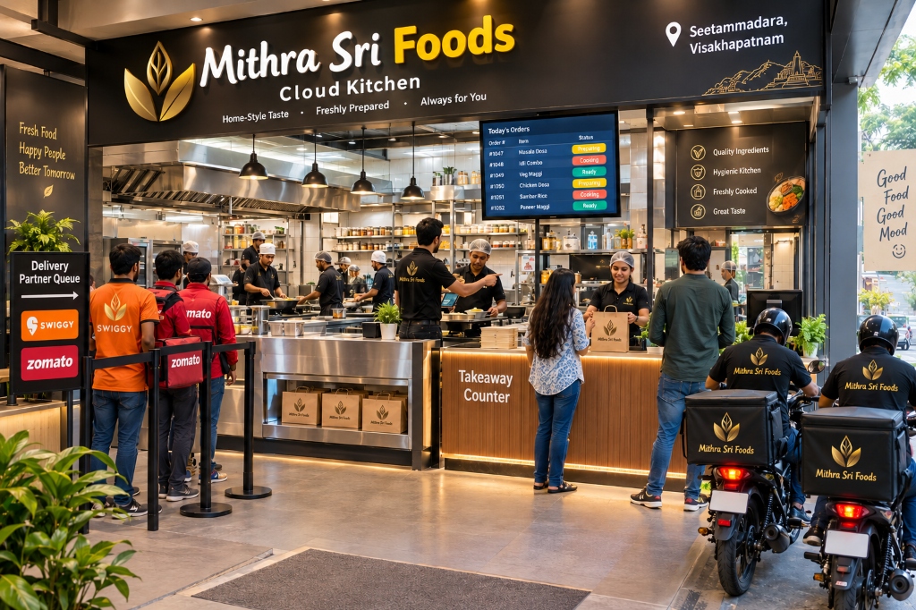Mithra Sri Foods Cloud Kitchen Storefront Seethammadhara Visakhapatnam